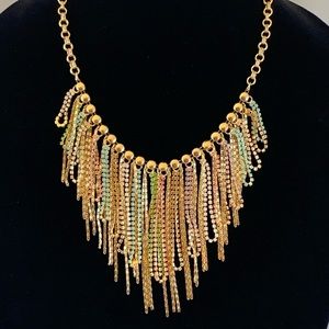 Rainbow gems dangling necklace (very pretty) NEW